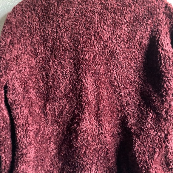Pendleton Ladies' Fuzzy Sherpa Zip Burgundy Preppy Dark Academia Jacket M - Picture 13 of 16